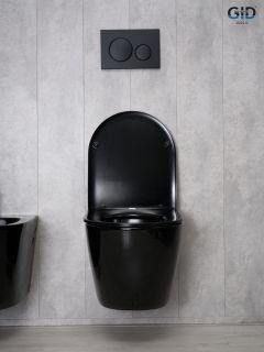 Унитаз подвесной Gid Tr2198-18 62204Y черная глянцевая 49x36x35.5